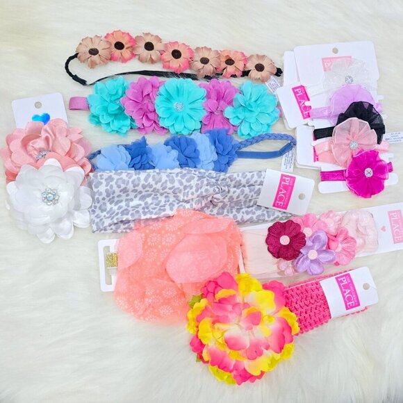 Lot of 9 ✦ Girl’s Flower Headwraps ✦ The Children’s Place Floral Variety NWT - Picture 2 of 8